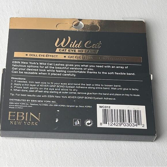 EBIN NEW YORK  Wild Cat Strip Cat Eye  3D Makeup Beauty  Lash Extension SASSY - Picture 4 of 8